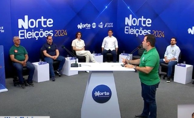 Candidatos à Prefeitura de Manaus participam de debate na TV Norte Amazonas, afiliada do SBT