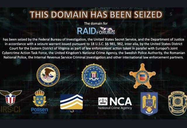 imagem da página de hackers bloqueada pela europol