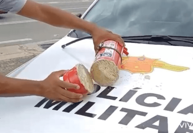 Droga dentro de extintor | Divulgação: Polícia Civil