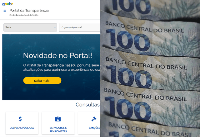 Reprodução: Site do Portal da Transparência | Imagem: Arquivo/Agência Brasil