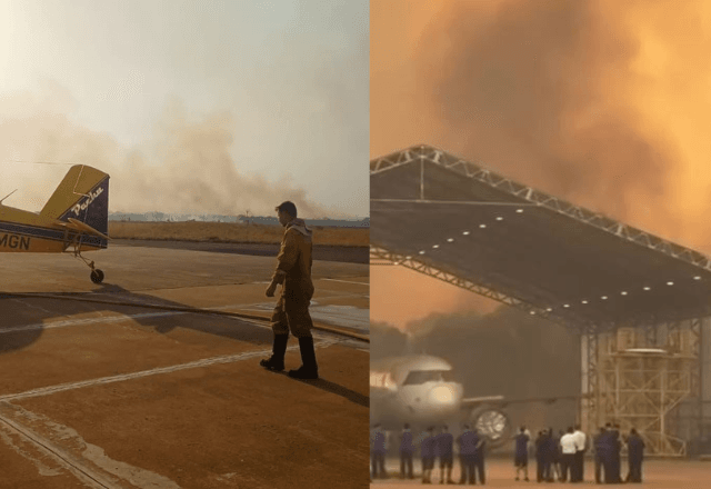 Equipes da Defesa Civil estão trabalhando para conter o fogo, e uma aeronave de asa fixa foi acionada para auxiliar no combate às chamas | Defesa Civil / Divulgação