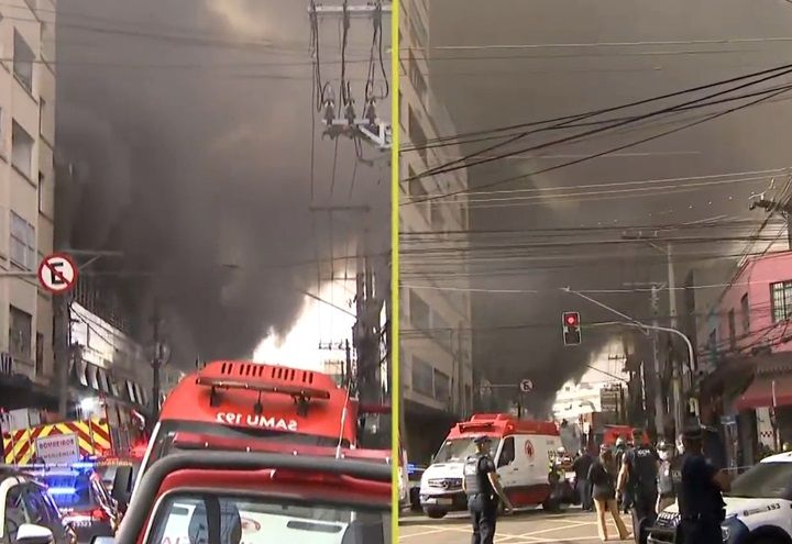 Incêndio atinge shopping no Brás e mobiliza bombeiros em São Paulo