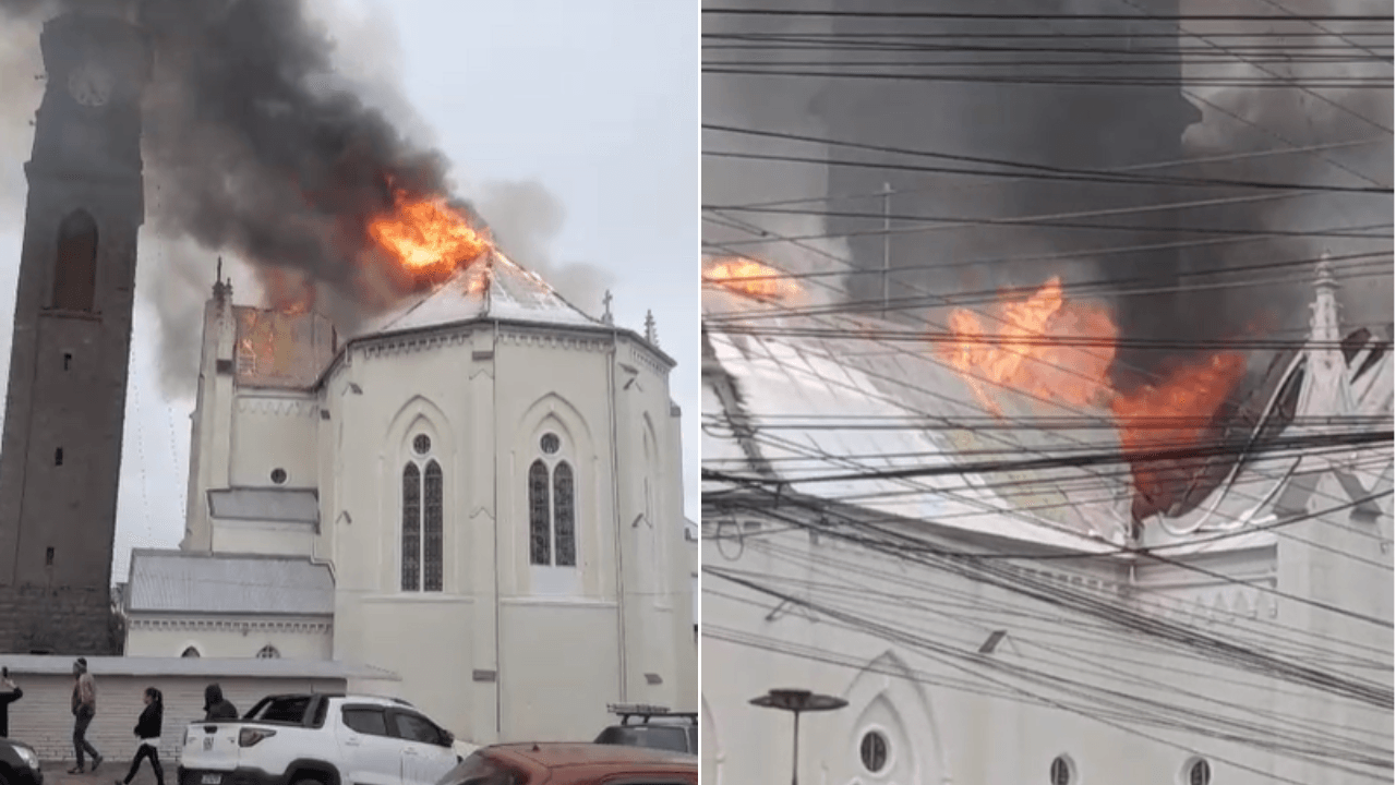Imagem da notícia: Incêndio atinge igreja centenária de Flores da Cunha no RS Imagem da notícia: Incêndio atinge igreja centenária de Flores da Cunha no RS