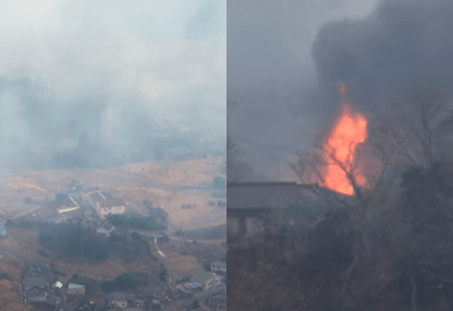 Clima seco pode ter ajudado na propagação do fogo / Reprodução AFP