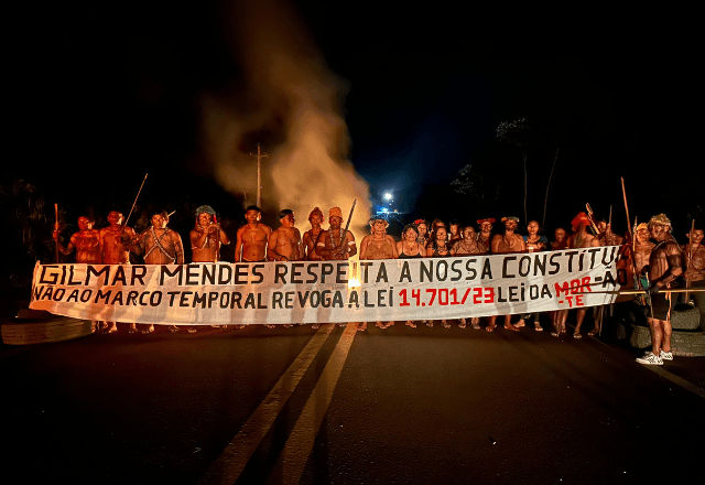 Grupo pede a revogação da Lei 14.701/23 em manifestação | Reprodução