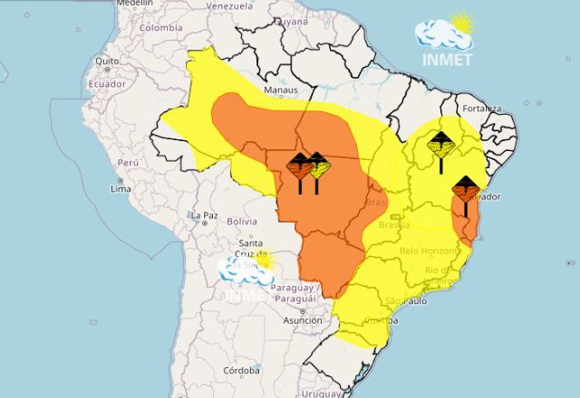 Inmet emite novo alerta de temporais para 12 estados do Brasil; saiba quais são Inmet emite novo alerta de temporais para 12 estados do Brasil; saiba quais são