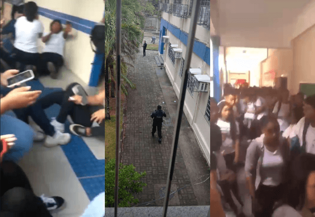 Vídeos mostram pânico vivido por estudantes / Reprodução Redes Sociais