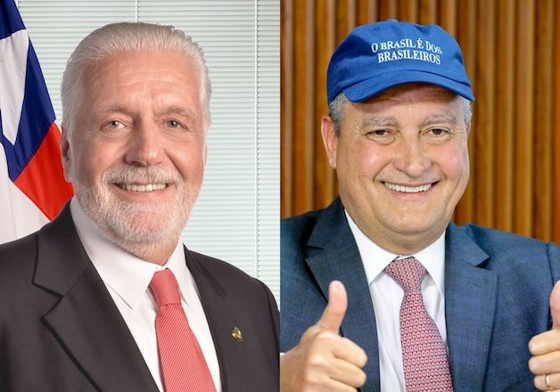 O senador Jaques Wagner (esq.) e o ministro da Casa Civil, Rui Costa (dir.) | Rodrigo Viana/Senado Federal - Ricardo Stuckert/PR