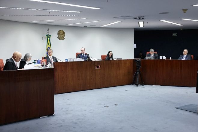 A Primeira Turma do STF durante julgamento sobre tentativa de golpe de Estado | Antonio Augusto/STF