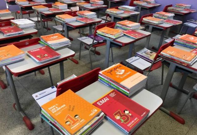kit escola em carteiras de sala de aula em São Paulo