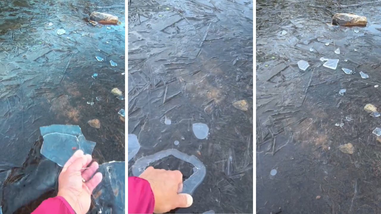 Lago congelado em Itatiaia, no estado do Rio de Janeiro | Reprodução 