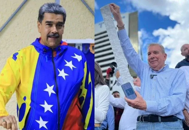 Presidente da Venezuela, Nicolás Maduro, e candidato da oposição, Edmundo González | Reprodução