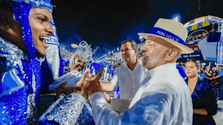 O presidente Lula durante o Carnaval do Rio | Ricardo Stuckert/PR