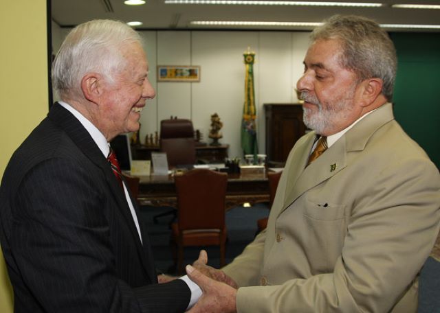 Lula recebe Jimmy Carter, em maio de 2009 (Ricardo Stuckert/Presidência)