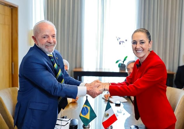 O presidente Lula durante encontro bilateral com a presidente do México, Claudia Sheinbaum | Ricardo Stuckert/PR