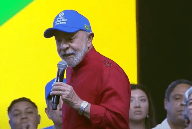 O presidente Lula durante discurso no 60º Congresso da União Nacional dos Estudantes | Reprodução/YouTube @canalgov