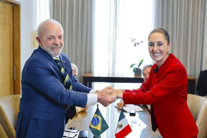 Presidente Lula ao lado de Claudia Sheinbaum, presidente do México - Foto: Ricardo Stuckert/Secom-PR