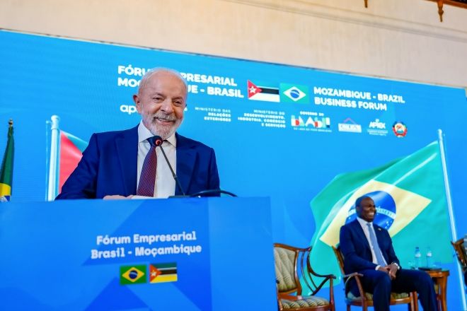O presidente Lula durante encontro empresarial Brasil–Moçambique | Ricardo Stuckert/PR