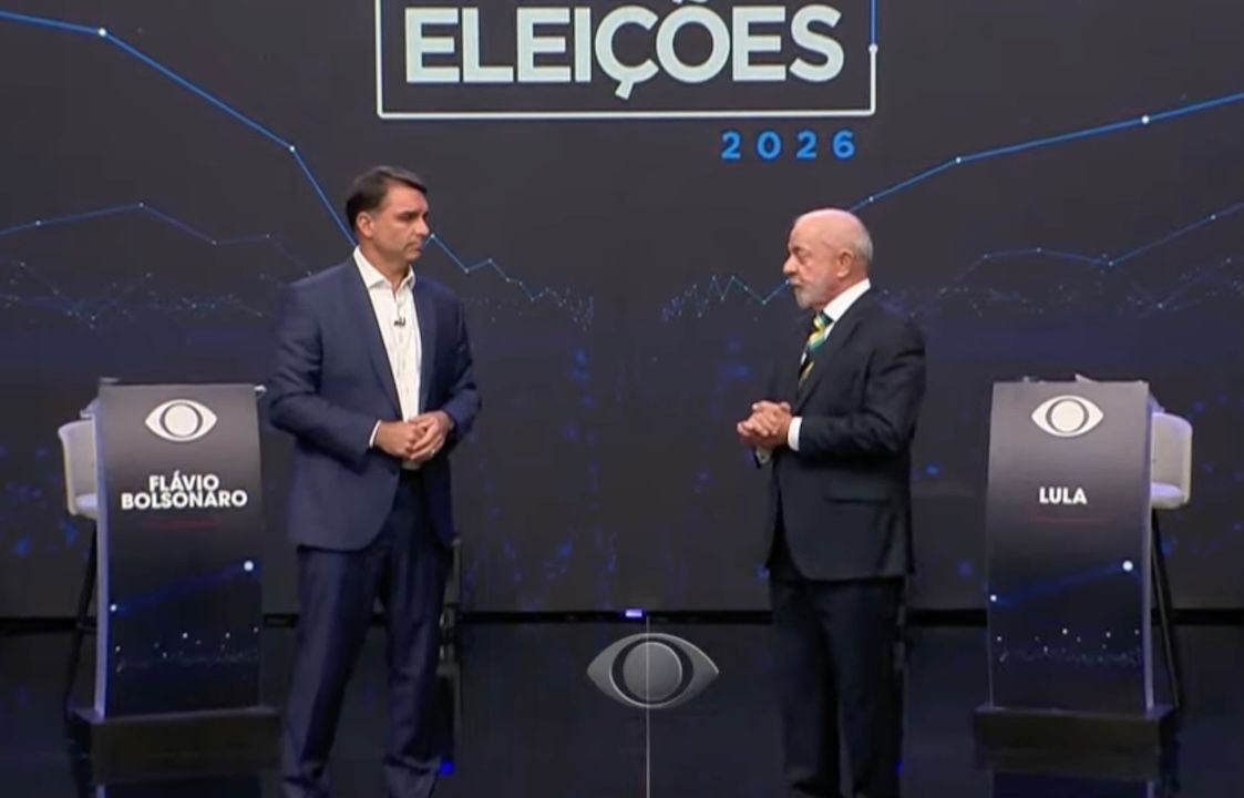 Flávio Bolsonaro e Lula em debate da Band TV | Reprodução