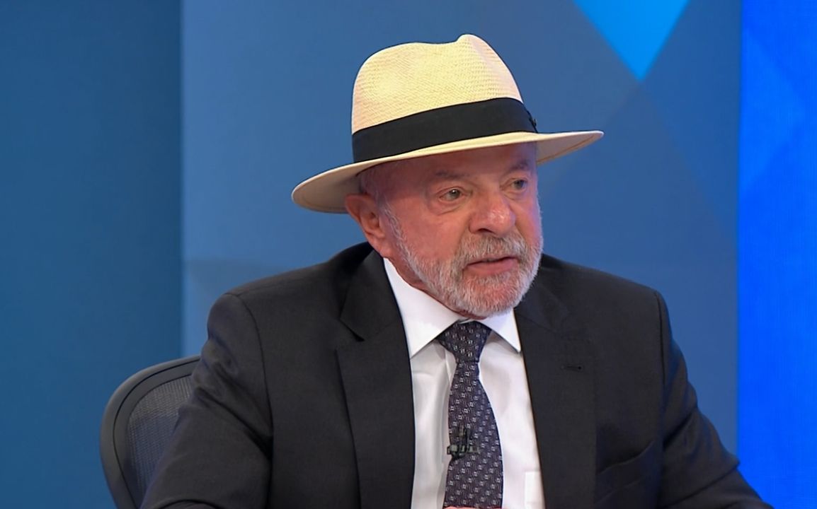 O presidente Lula durante sabatina do Jornal Nacional | Reprodução/TV Globo