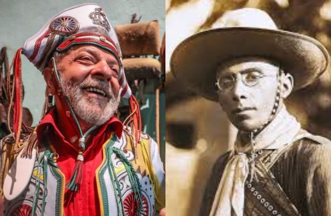 Montagem mostra o presidente Lula e  Virgulino Ferreira da Silva, o Lampião | Ricardo Stuckert/PR - Arquivo Nacional