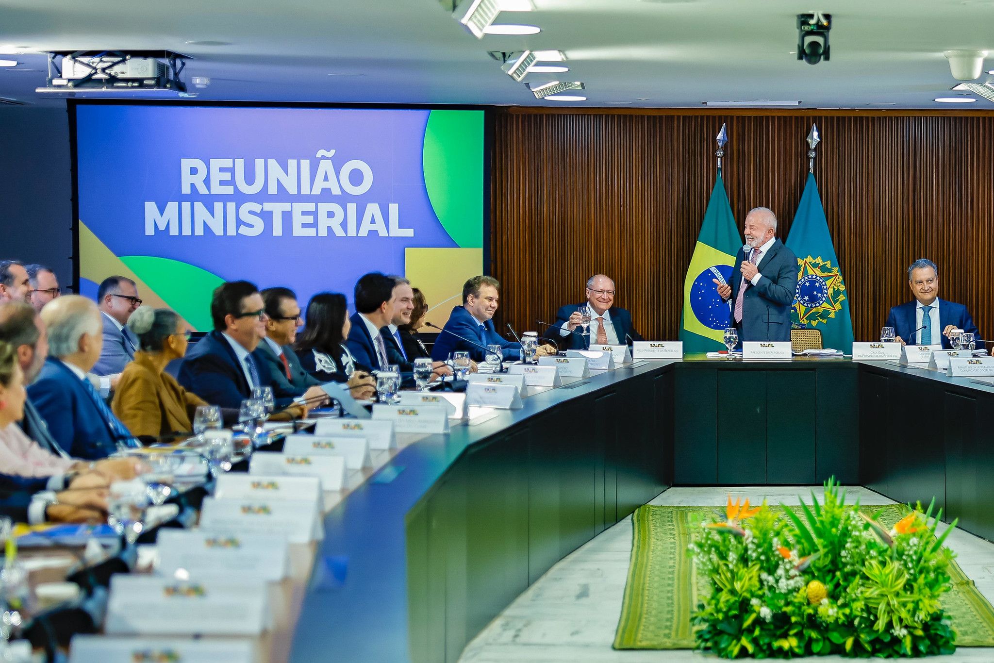 Presidente da República, Luiz Inácio Lula da Silva (PT), durante reunião ministerial | Ricardo Stuckert/PR