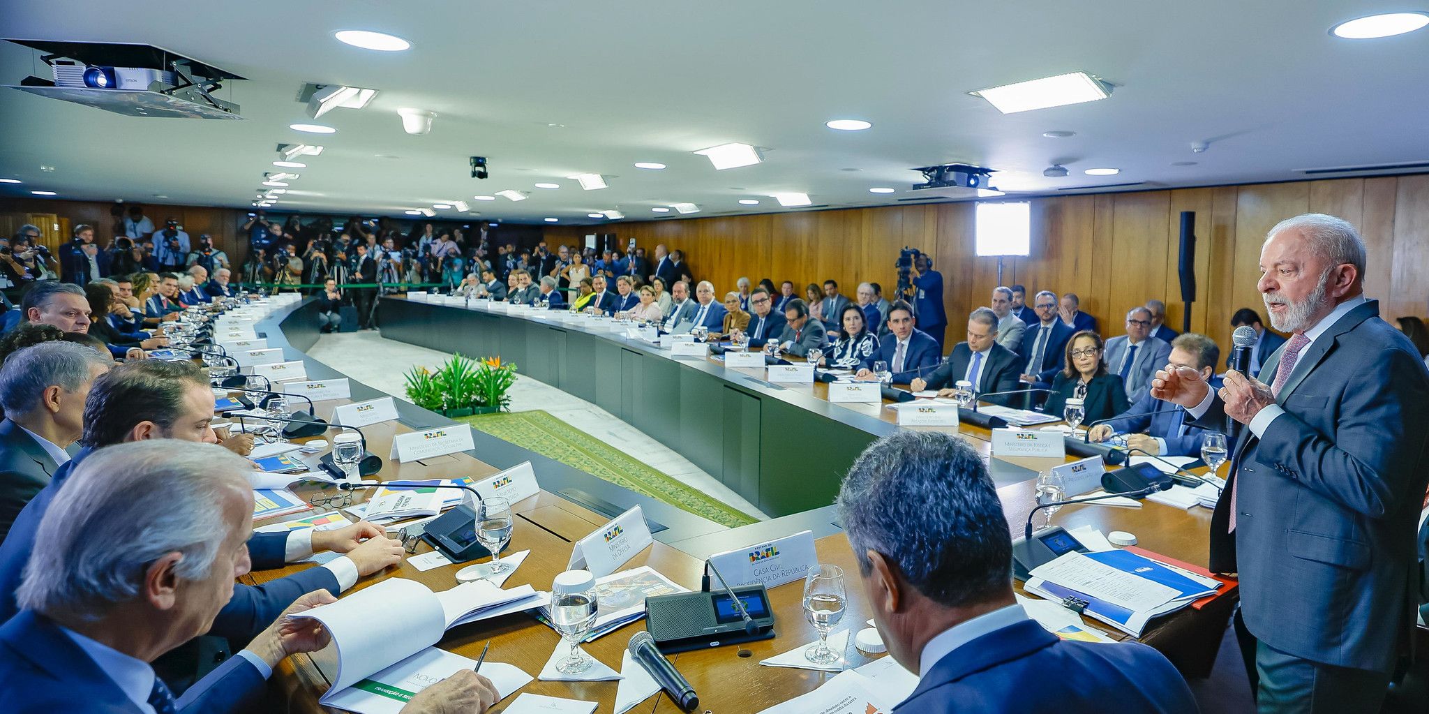 Presidente da República, Luiz Inácio Lula da Silva (PT), durante reunião ministerial | Ricardo Stuckert/PR