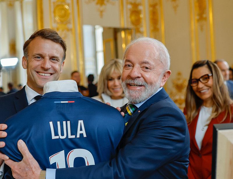 Emmanuel Macron e Lula | Ricardo Stuckert/PR