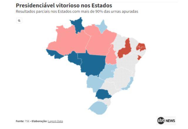 mapa da votacao por estados