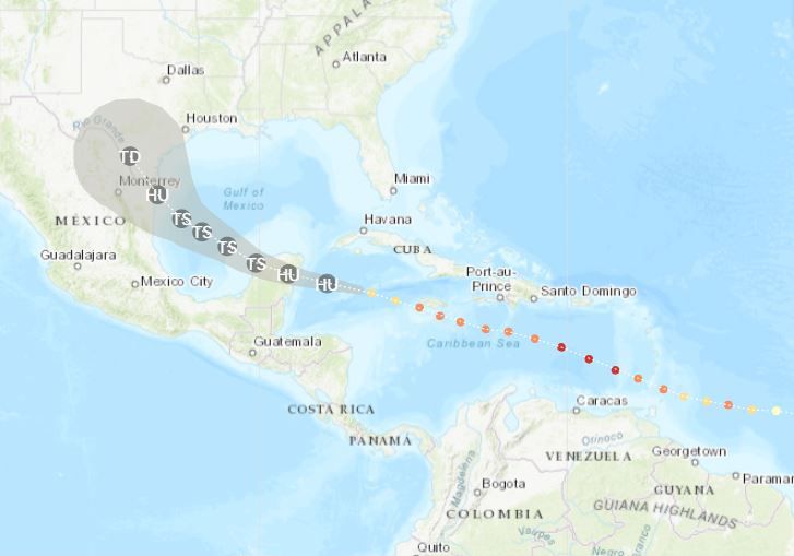 Furacão deve passar pelo México com menor intensidade | USGS/NOAA