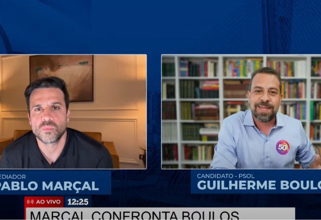 Guilherme Boulos (PSOL) participou de "entrevista de emprego" com Pablo Marçal (PRTB) | Reprodução/Youtube