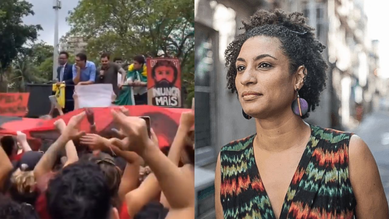 Bolsonaristas ofendem memória de Marielle em ato no Rio