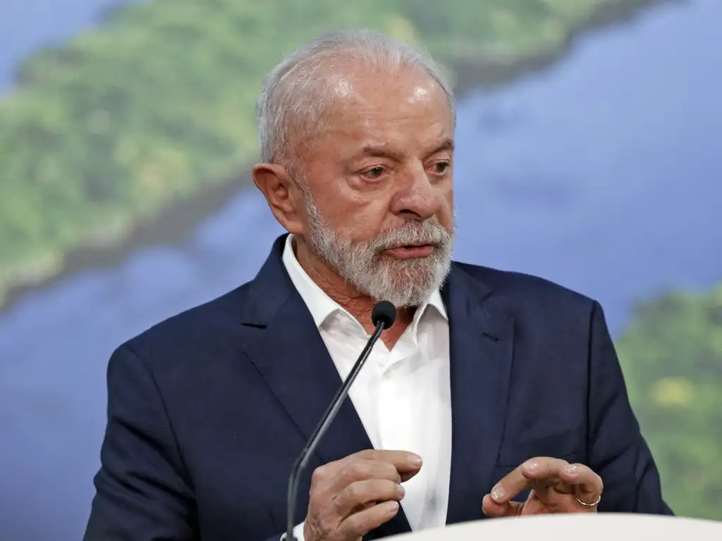 Presidente da República, Luiz Inácio Lula da Silva, fala durante entrevista coletiva após reuniões na COP30 | Foto: Bruno Peres/Agência Brasil