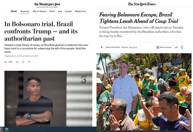 Julgamento de Bolsonaro no STF: medo de fuga e embate com Trump repercutem fora do país