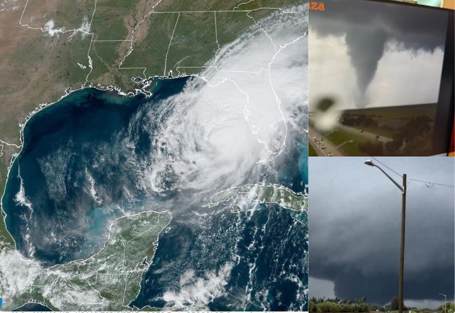 Antes da chegada do furação Milton, cidades americanas registraram tornado | NHC/Redes sociais