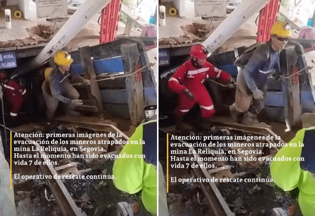 7 trabalhadores foram retirados da mina até o momento. | Reprodução/Redes sociais