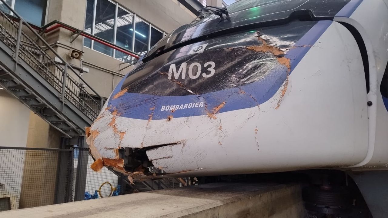 Veja imagens do trem após acidente com guindaste em SP Veja imagens do trem após acidente com guindaste em SP