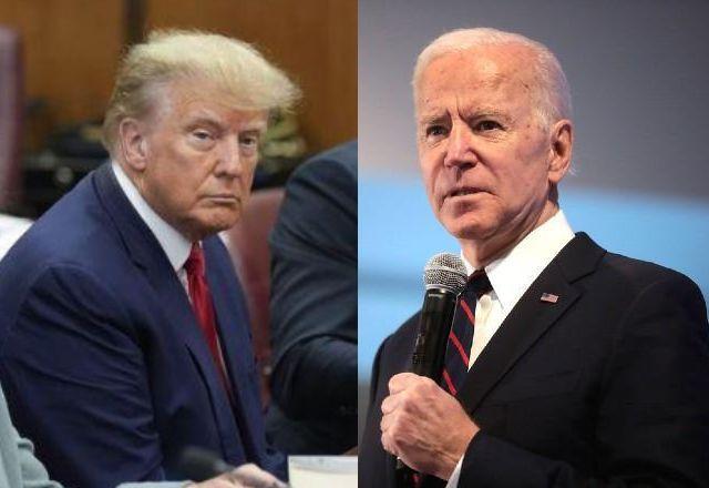 montagem com Trump e Biden