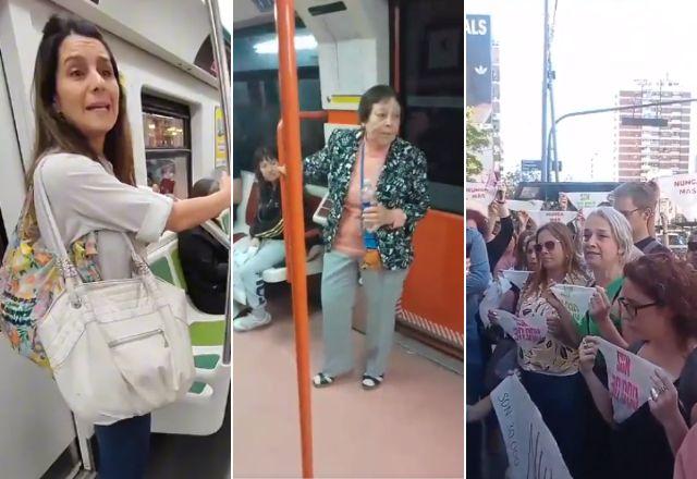 montagem com imagens de três vídeos diferentes, de vítimas da ditadura argentina