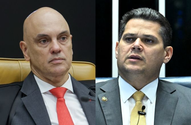 O ministro do STF Alexandre de Moraes e o presidente do Senado, Davi Alcolumbre | Rosinei Coutinho/STF e Jefferson Rudy/Agência Senado