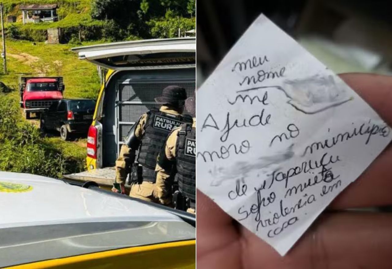 Mulher pediu ajuda por e-mail e por bilhete entregue em posto de gasolina | Divulgação/PMPR