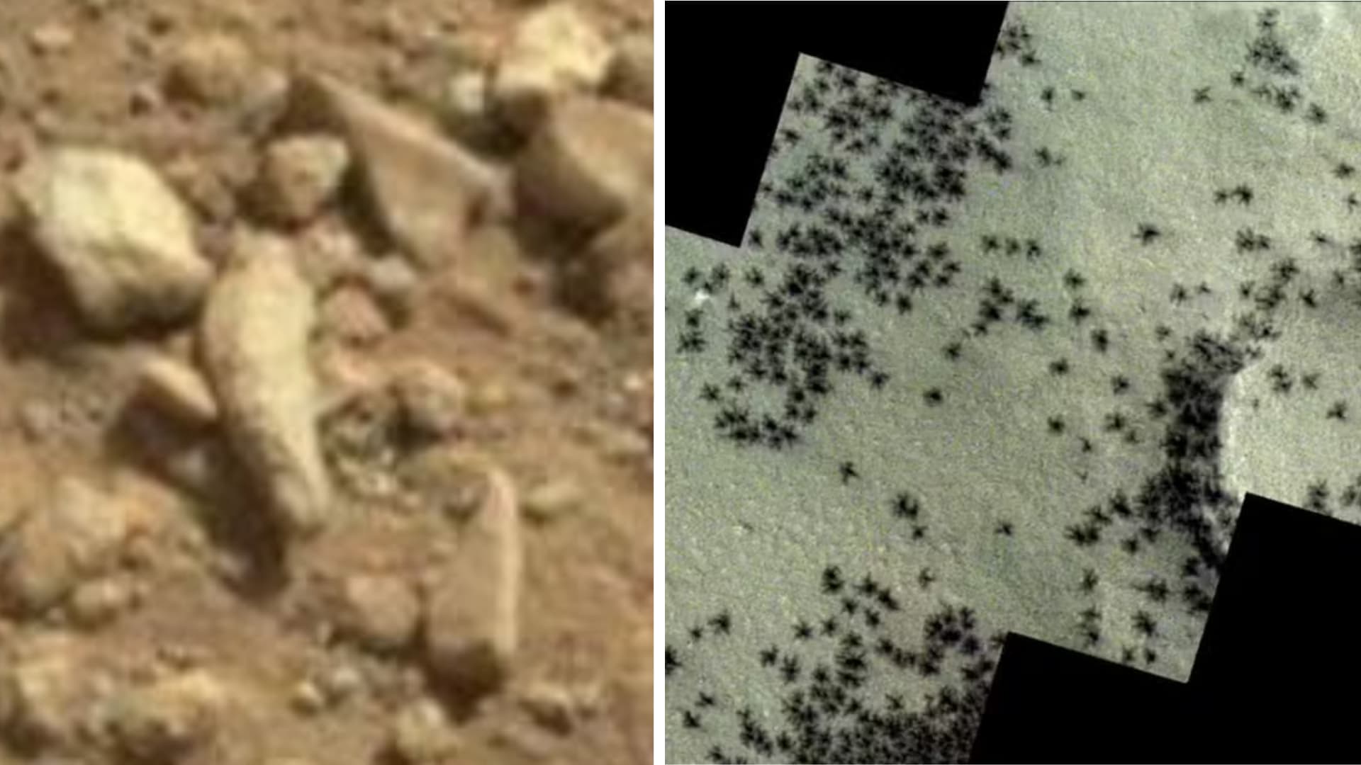 Imagens da Nasa e da ESA mostram formações em Marte e na Lua (NASA/ESA)