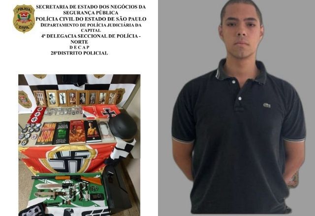 Jovem de 19 anos fazia apologia ao nazismo e vendia conteúdo pedófilo. | Divulgação/SSP-SP