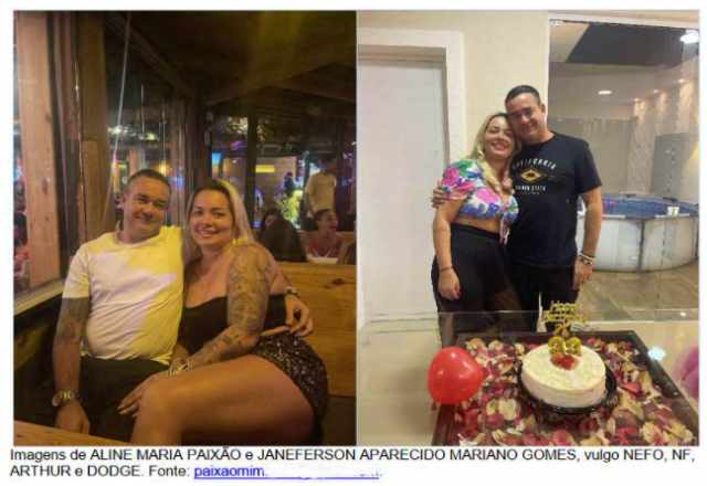 Nefo, executado na prisão, e a mulher, que chegou a ser presa em ação da PF. | Reprodução/JFPR