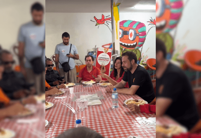 Guilherme Boulos em almoço | Reprodução/Redes sociais