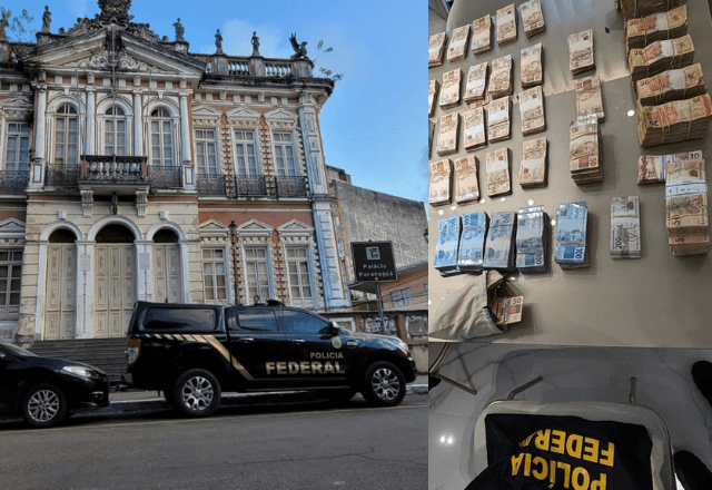Prefeitura de Ilhéus e dinheiro em espécie apreendido na casa de investigado (mais de R$ 700 mil) | Divulgação/PF-BA