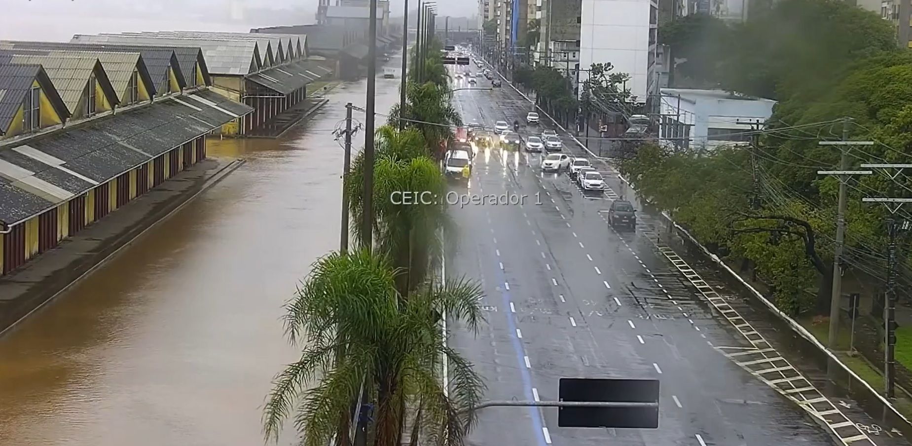 Guaíba já transbordou em Porto Alegre. | Reprodução