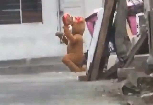 Policial fantasiado de ursinho prende mãe e filha traficantes