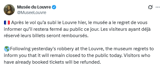 Louvre via X (antigo Twitter).