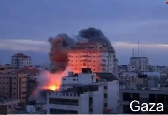 predio em gaza atacado por israel